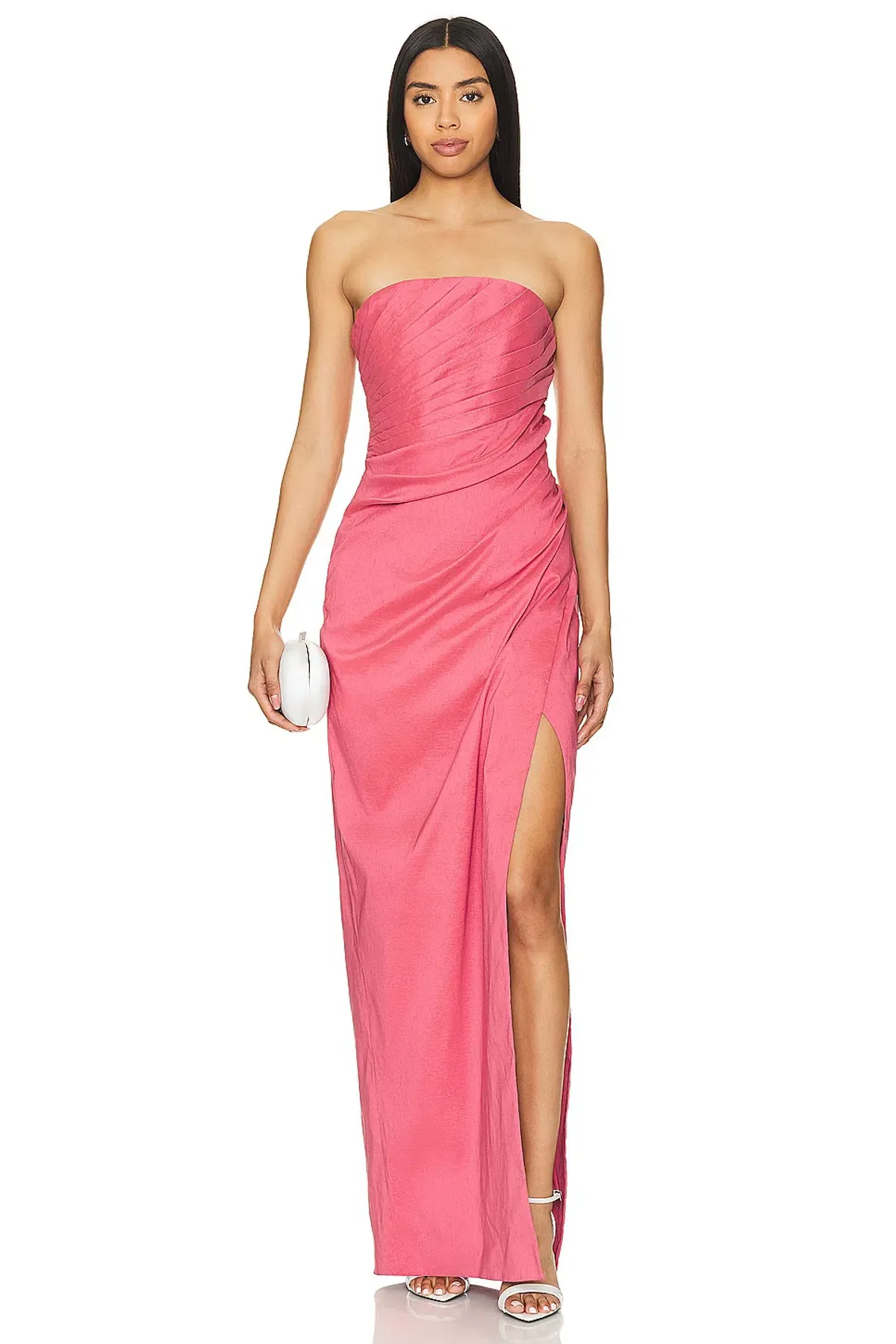 Rachel Gilbert Mira Strapless Maxi Gown Rose Size AU 6 for rent on The Volte - main image