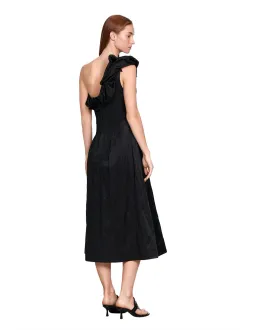 Veronika Maine Satin one shoulder black dress 14 for rent on The Volte - image 3