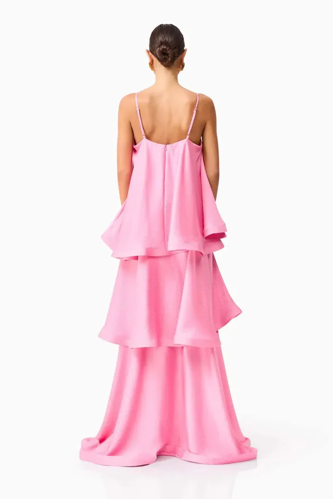 ELLIATT TILLY TIERED MAXI DRESS IN PINK SIZE 8 (S) for rent on The Volte - main image