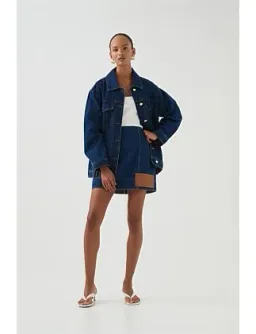 Aje Carmen Denim Mini Skirt Denim Size 6 for rent on The Volte - image 5