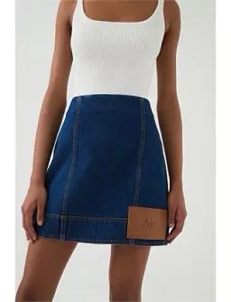 Aje Carmen Denim Mini Skirt Denim Size 6 for rent on The Volte - image 2