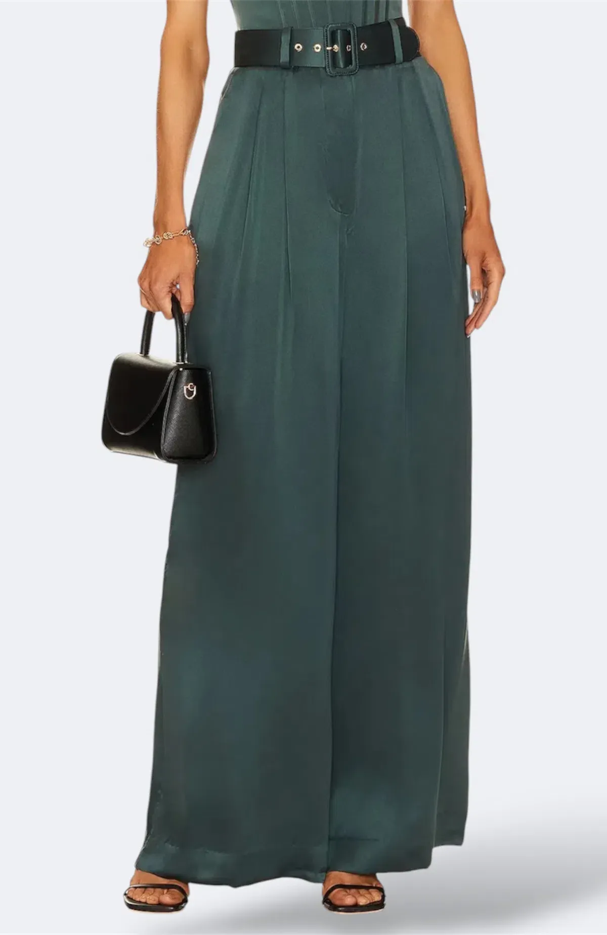 Zimmermann Espionage Silk Tuck Pants Forest Green AU 8 / 0 - Image 1
