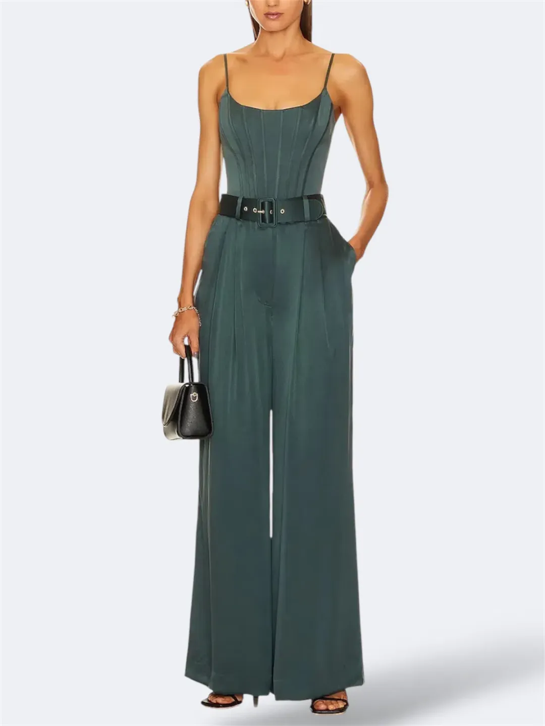 Zimmermann Espionage Silk Tuck Pants Forest Green AU 8 / 0 for rent on The Volte - main image