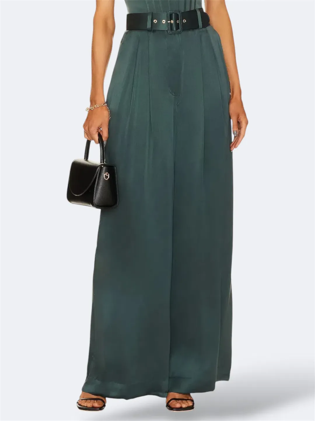 Zimmermann Espionage Silk Tuck Pants Forest Green AU 8 / 0 for rent on The Volte - main image