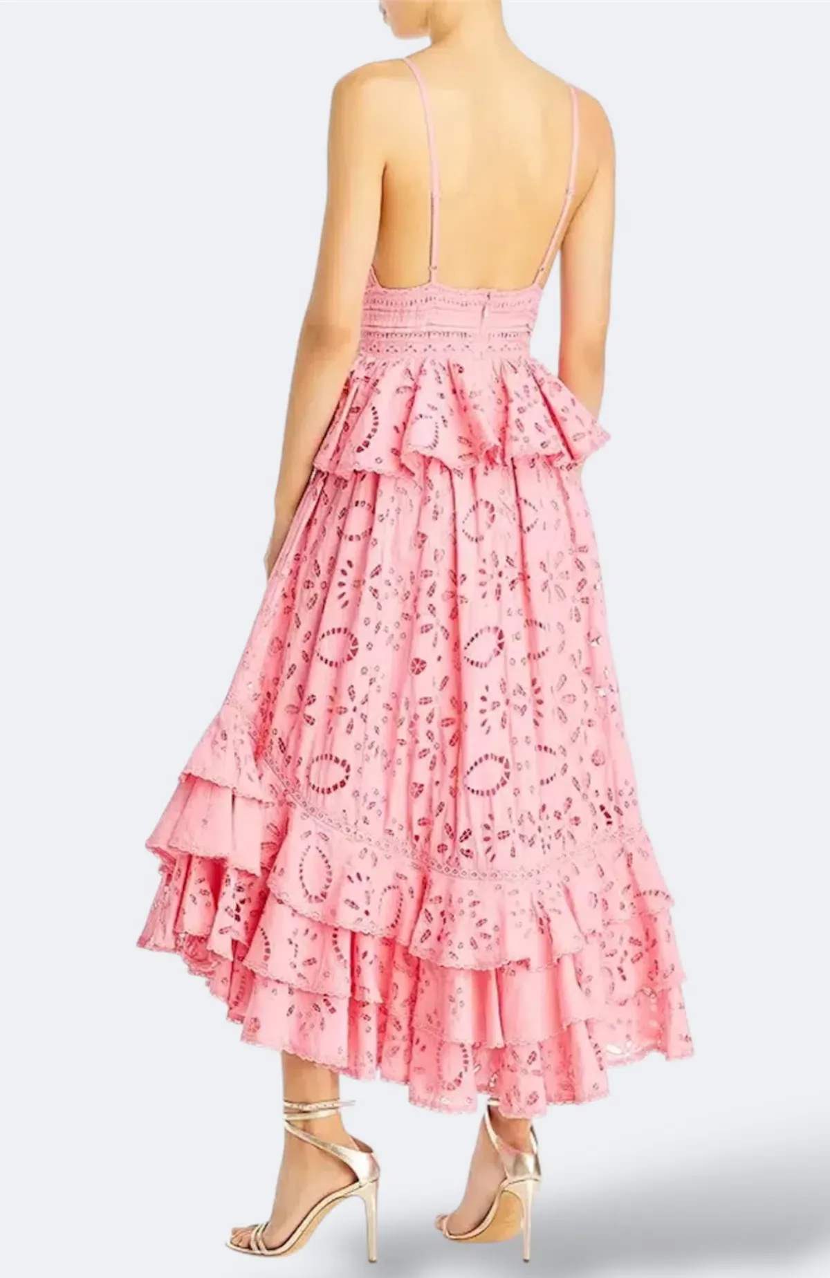 Rococo Sand Moss Tiered Maxi Dress Pink S / AU 8 - Image 3