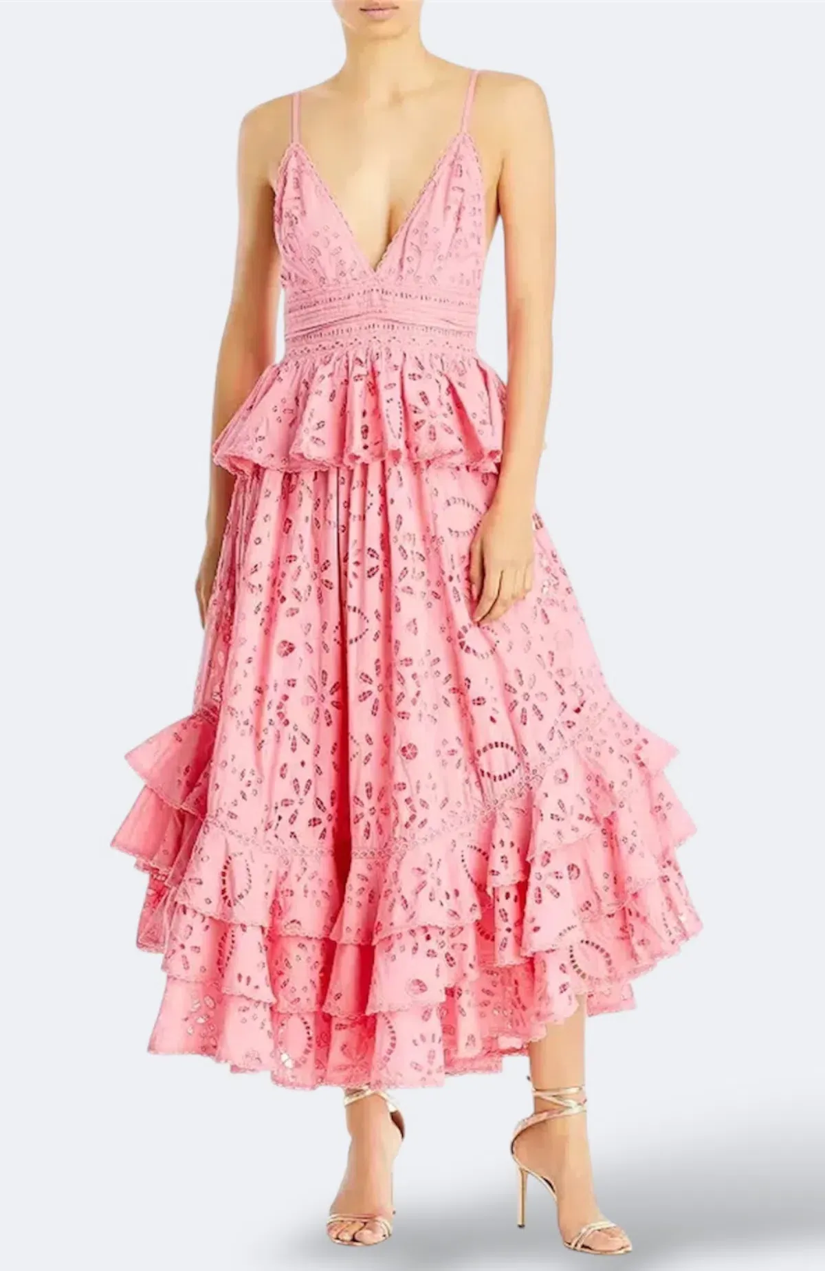 Rococo Sand Moss Tiered Maxi Dress Pink S / AU 8 - Image 2