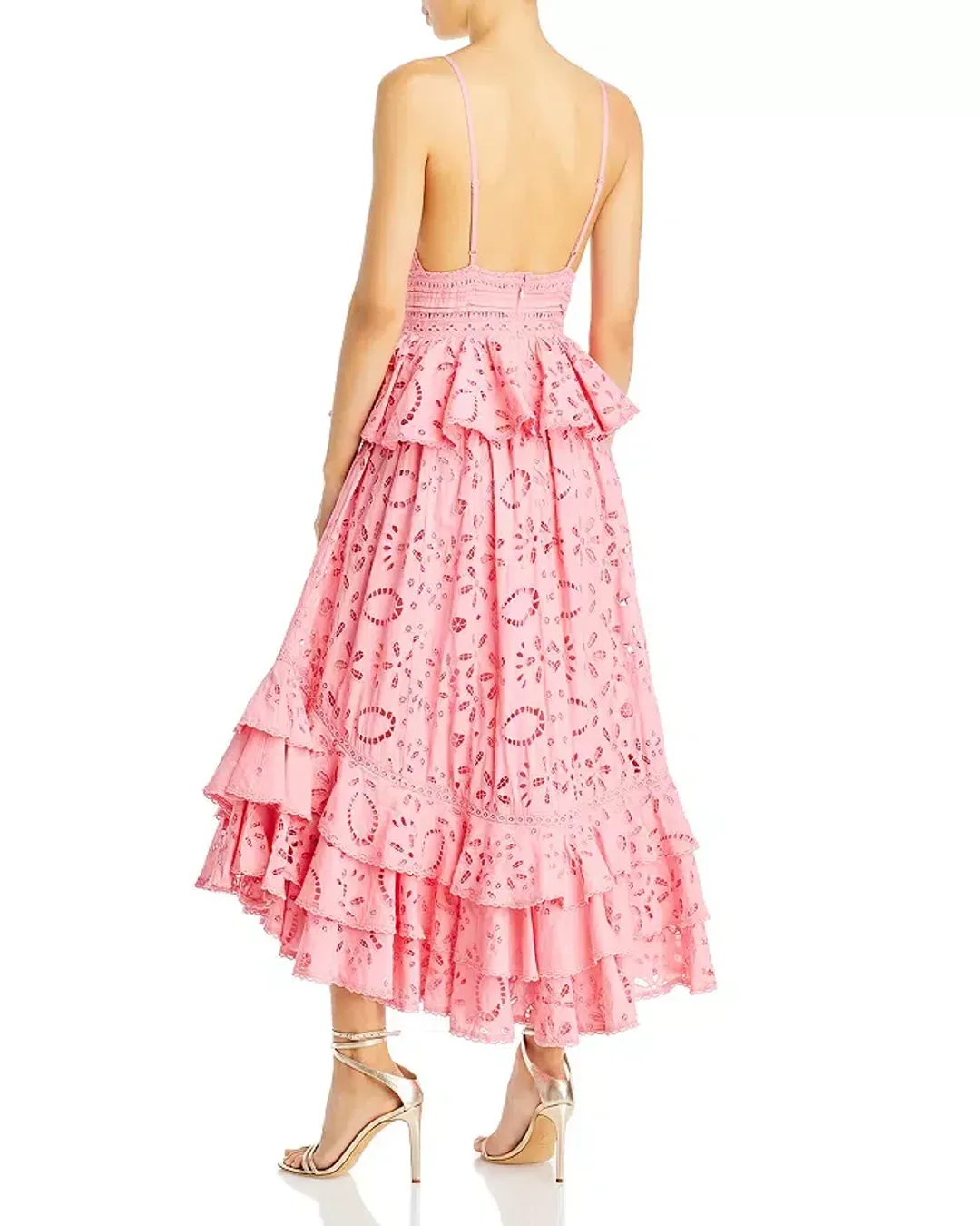 Rococo Sand Moss Tiered Maxi Dress Pink Size S / AU 8 for rent on The Volte - main image