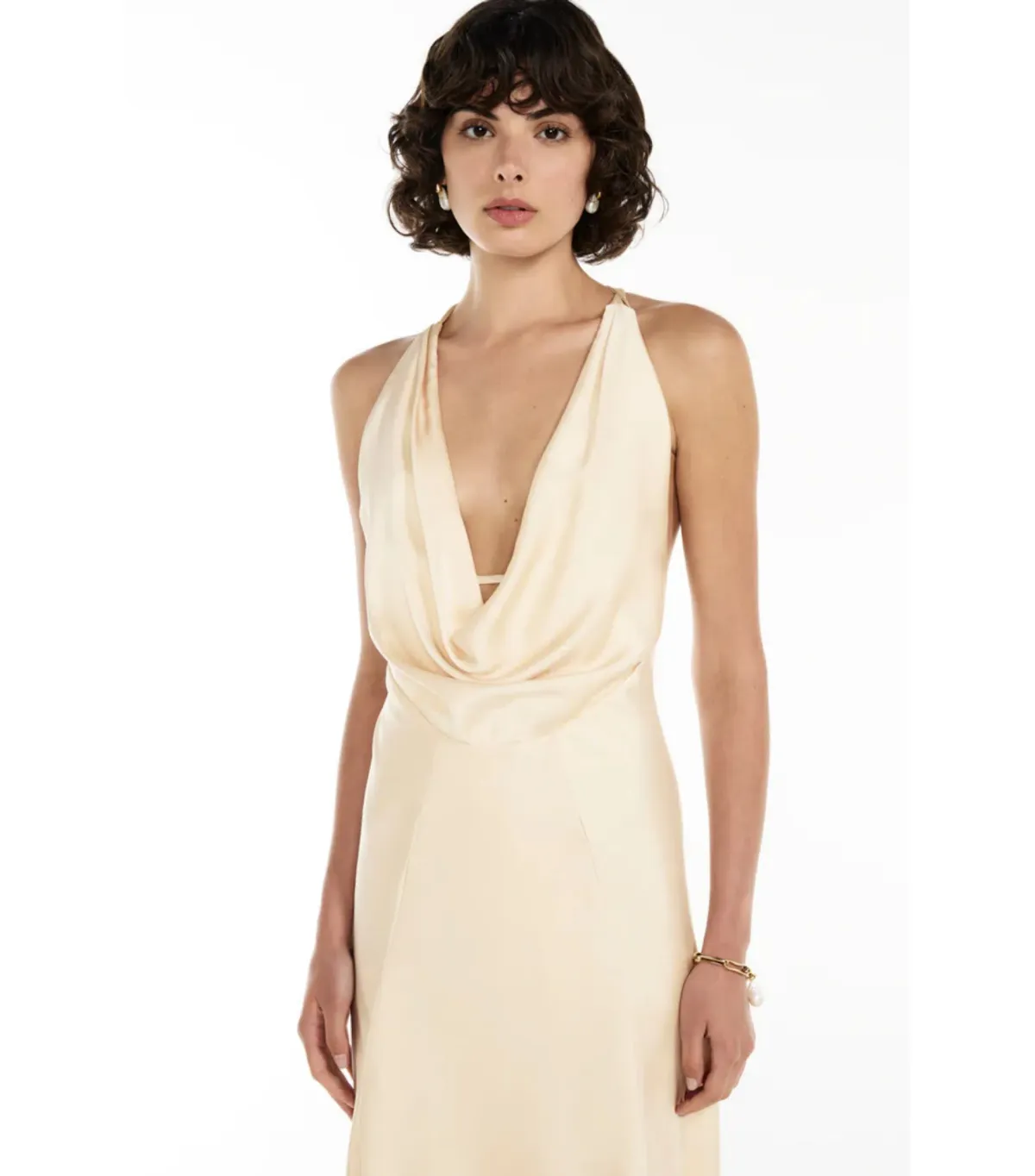 Manning Cartell Charmed Cowl Slip Maxi Dress Champagne Size AU 4 - Image 2