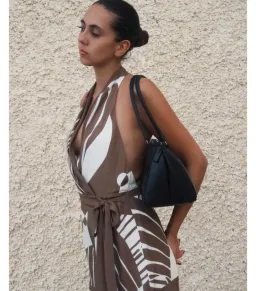 Sir The Label Almara Wrap Halter Mini Dress Espresso Stripe Size 3 / AU 12 for rent on The Volte - image 3