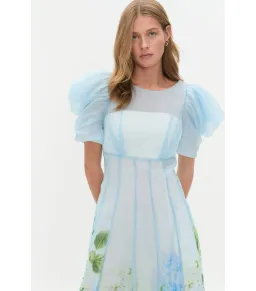 Aje Clementine Midi Dress Blue Hydrangea Size AU 16 for rent on The Volte - image 3