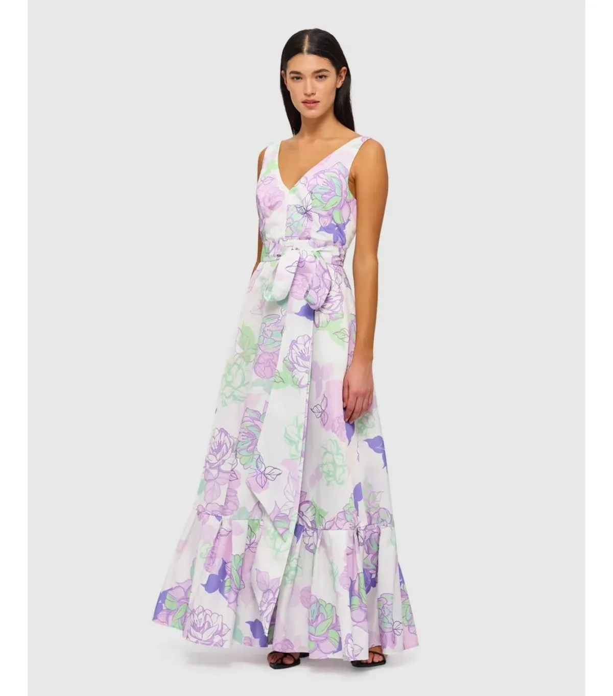 Leo Lin Begonia Maxi Dress Print Size AU 10 for rent on The Volte - main image
