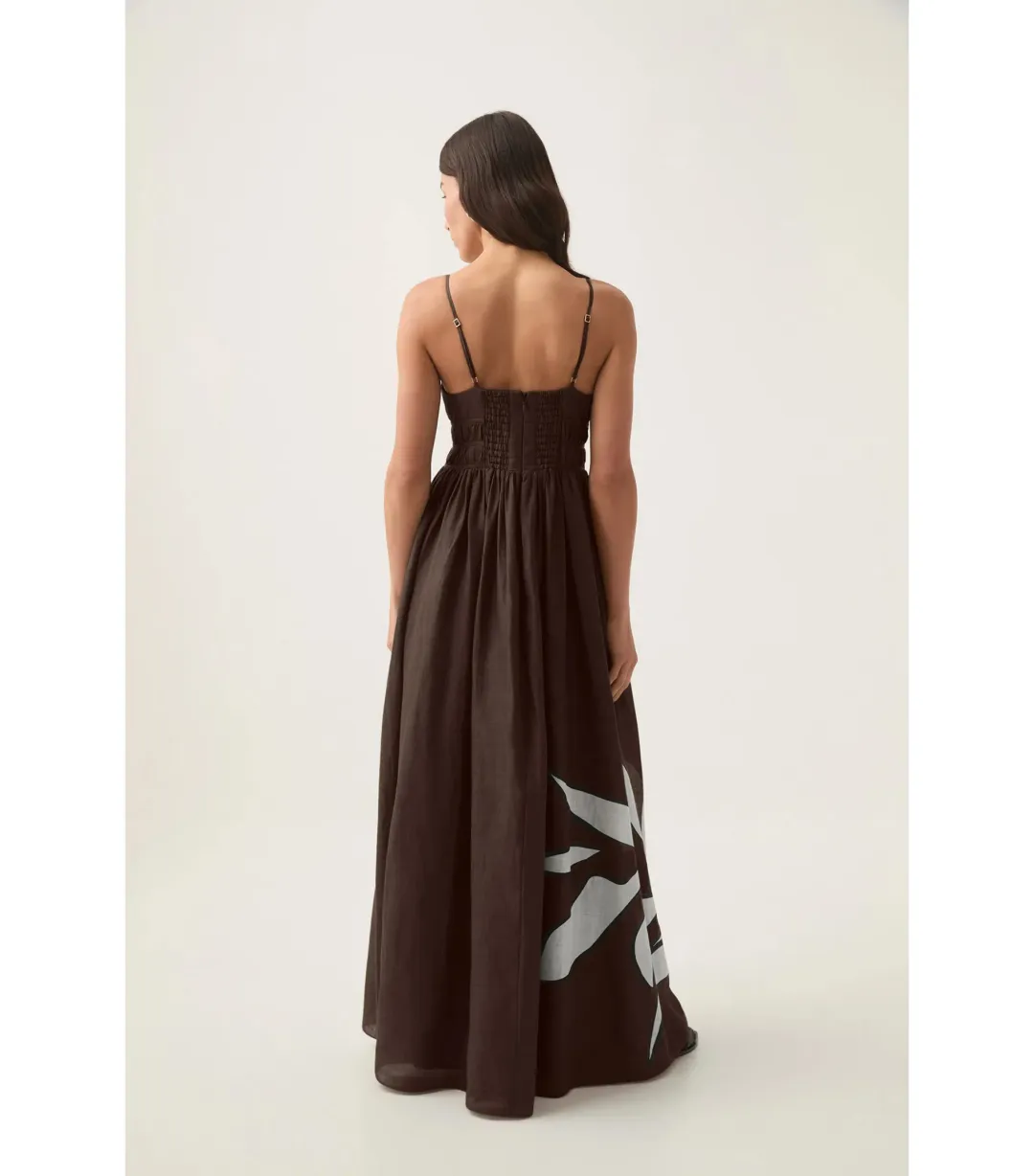 Aje Planetary Maxi Dress in Abstract Fern Carob Size AU 16 for rent on The Volte - main image