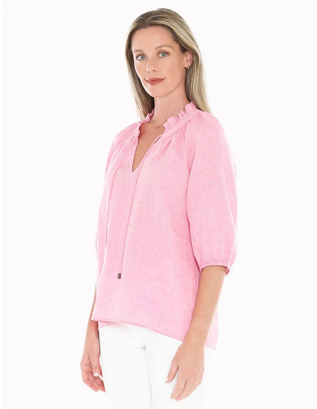 Jump Ruffle Neck Top Flamingo Size AU 16 for rent on The Volte - main image