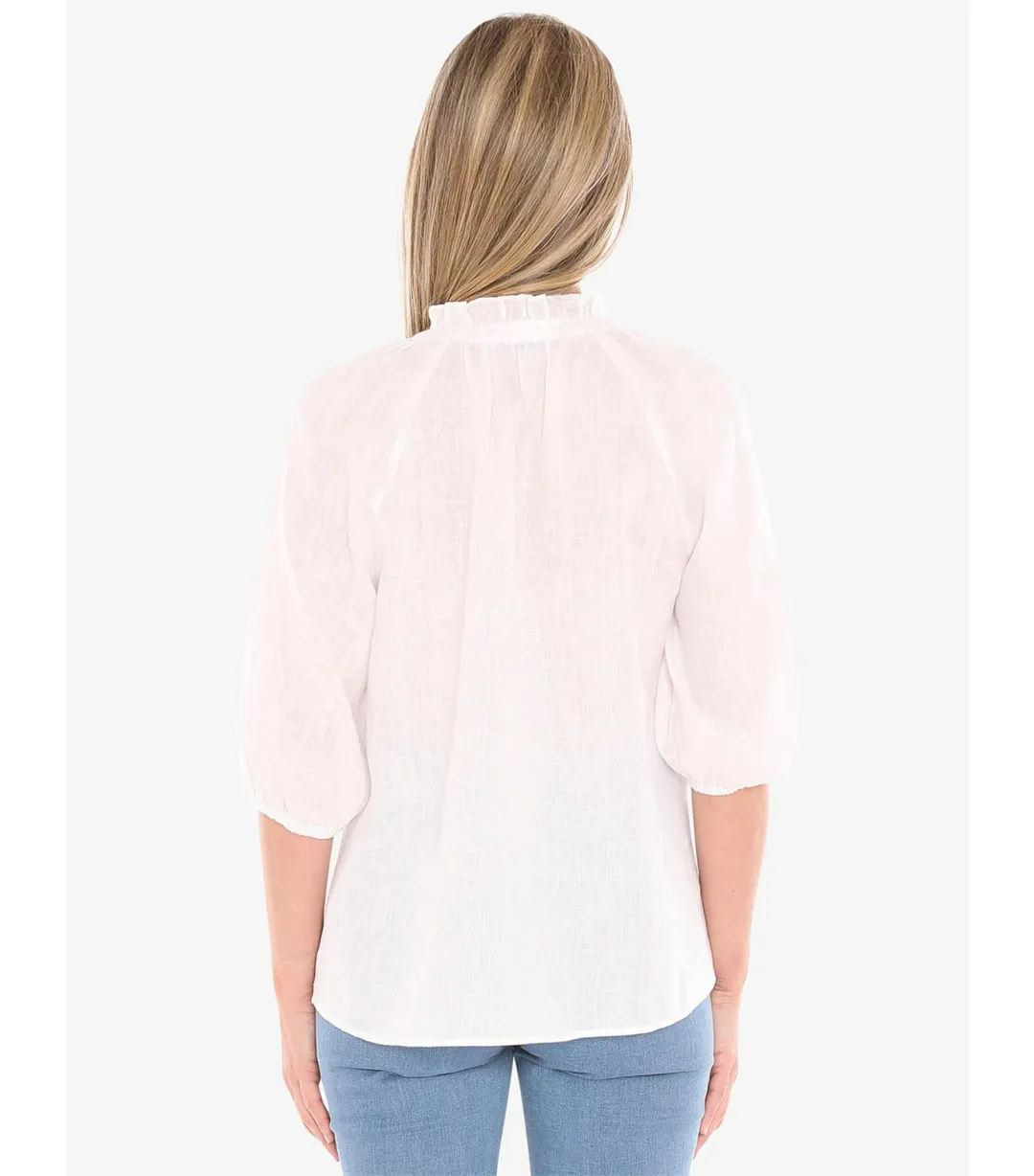 Jump Ruffle Neck Top White Size AU 16 for rent on The Volte - main image