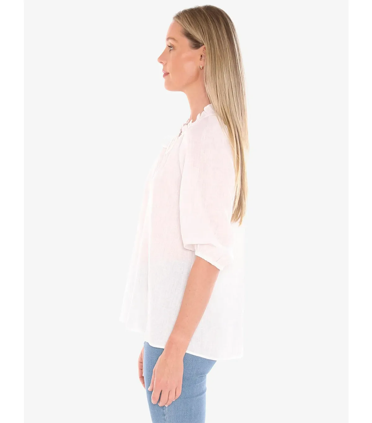 Jump Ruffle Neck Top White Size AU 16 - Image 4
