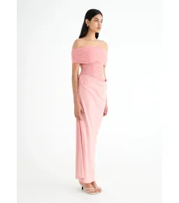 Benni Nico Off Shoulder Maxi Dress Candy Floss Pink Size AU 10 for rent on The Volte - image 2