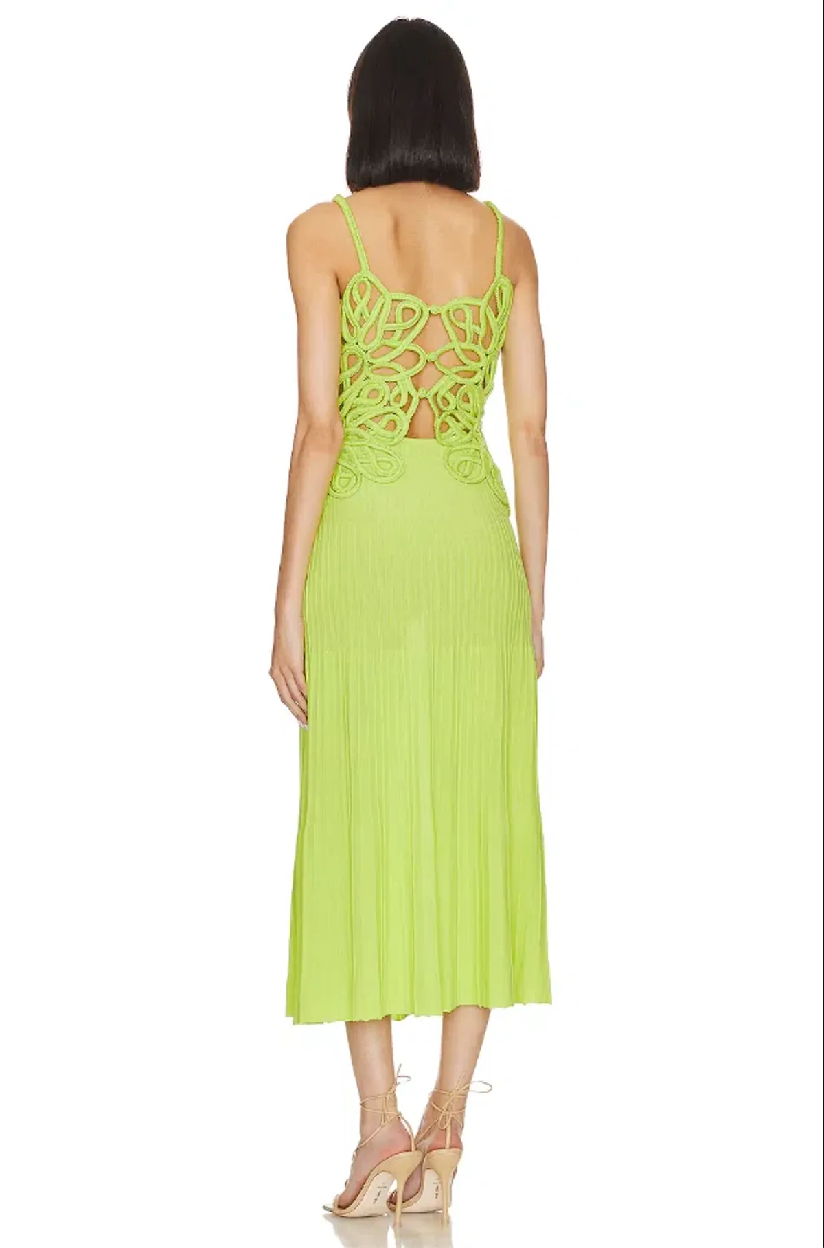 Cult Gaia Nalda Knit Midi Dress Green Size AU 8 - Image 2
