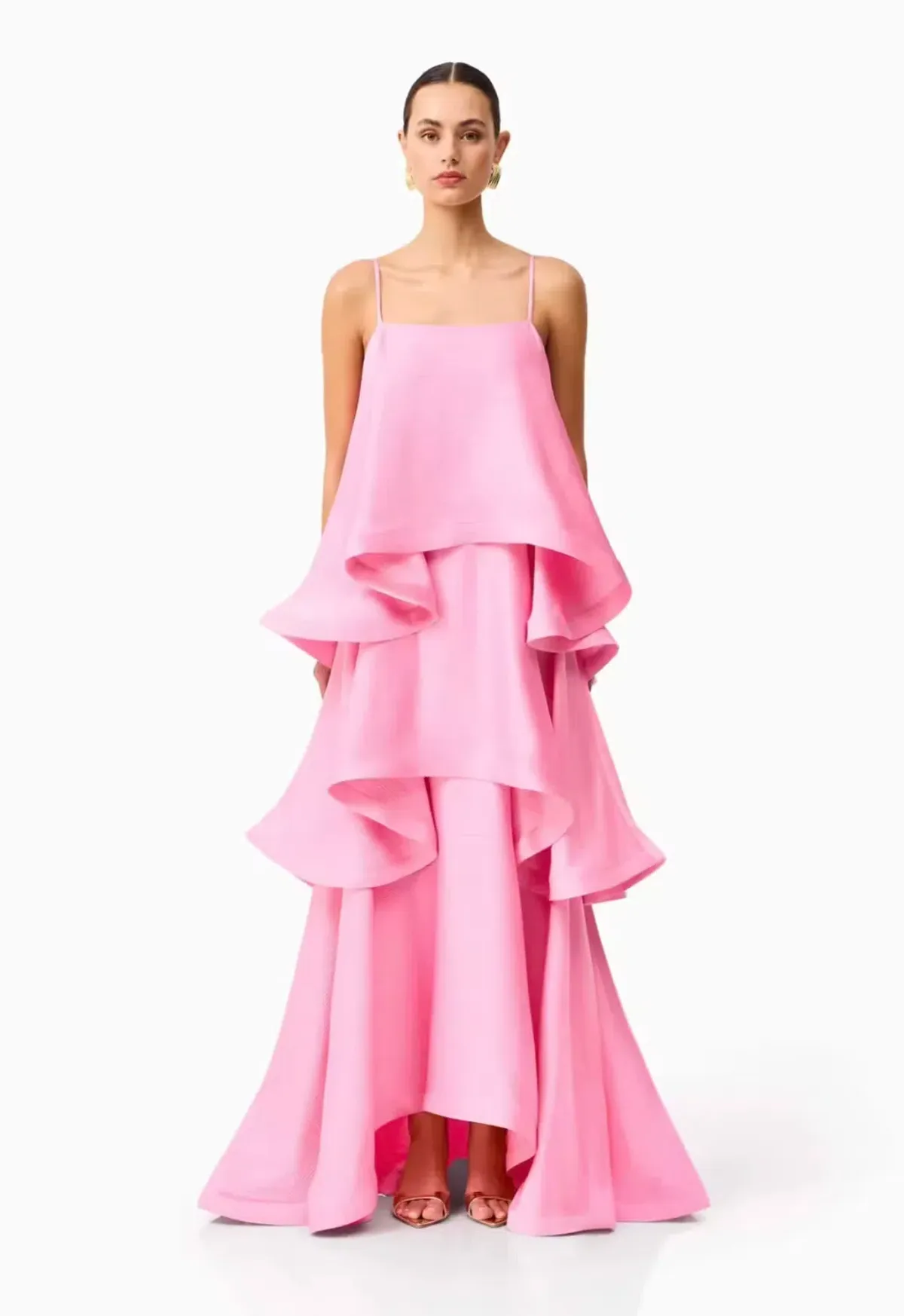 Elliatt Tilly Tiered Maxi Dress in Pink Size XS / AU 6 for rent on The Volte - main image