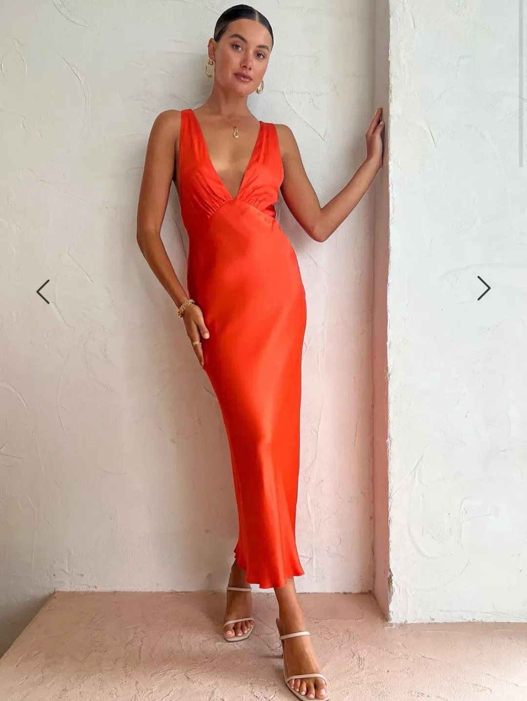 Shona Joy Milo Plunged Cross Back Midi Dress Red Size 10 for rent on The Volte - main image