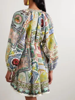 Alémais Tommasina Printed Ramie Mini Dress Multi Size 8 for rent on The Volte - image 4