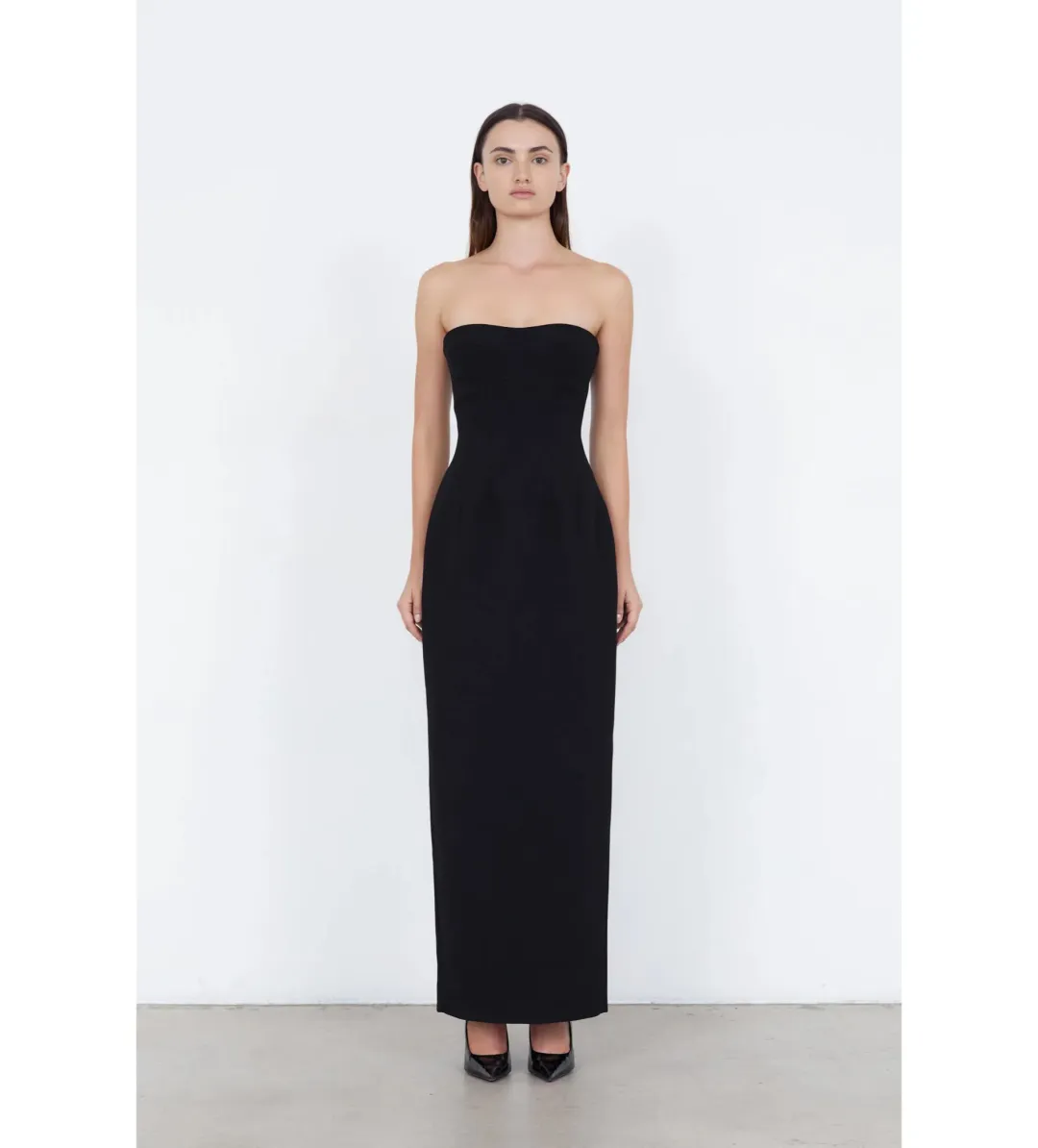 Capsule WD Strapless Column Maxi Dress Black Size AU 12 for rent on The Volte - main image