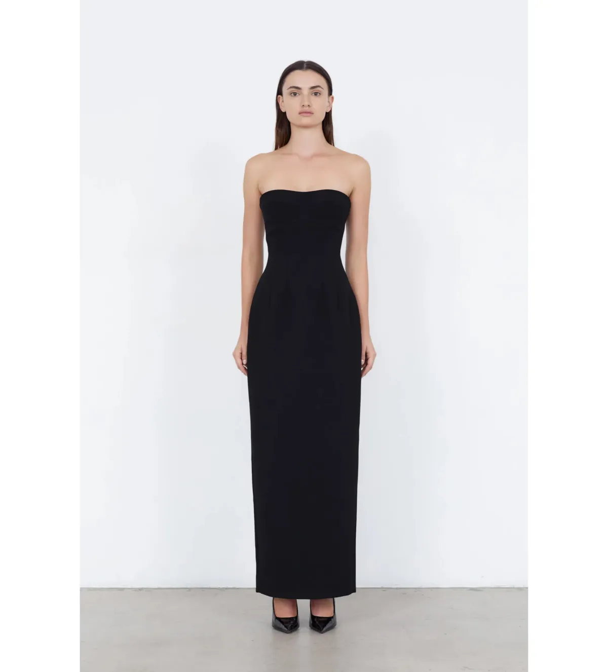 Capsule WD Strapless Column Maxi Dress Black Size AU 12 for rent on The Volte - main image