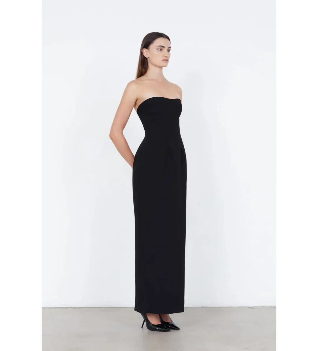 Capsule WD Strapless Column Maxi Dress Black Size AU 12 for rent on The Volte - main image