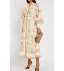 Zimmermann Hypnotic Buttoned Midi Dress Creamy Peony Size 3 AU 14 for rent on The Volte - image 2