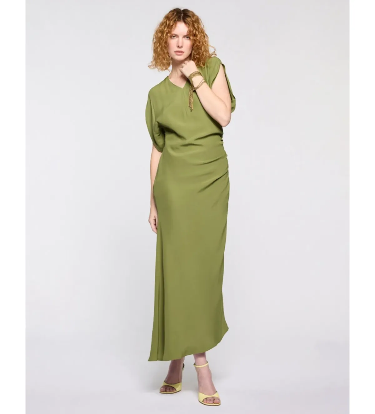 Sass & Bide Ivy Dance Midi Dress in Khaki Size AU 8 - Image 1