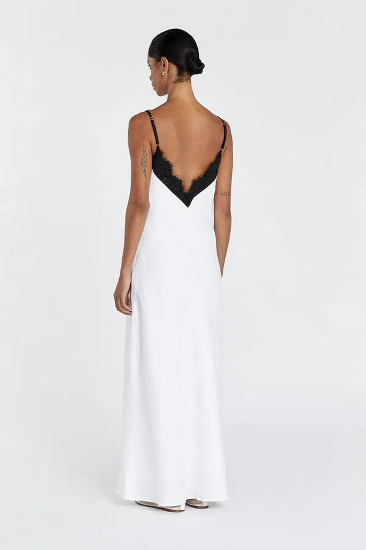 DISSH Hazel White Lace Linen Midi Dress Size AU10 - Image 4