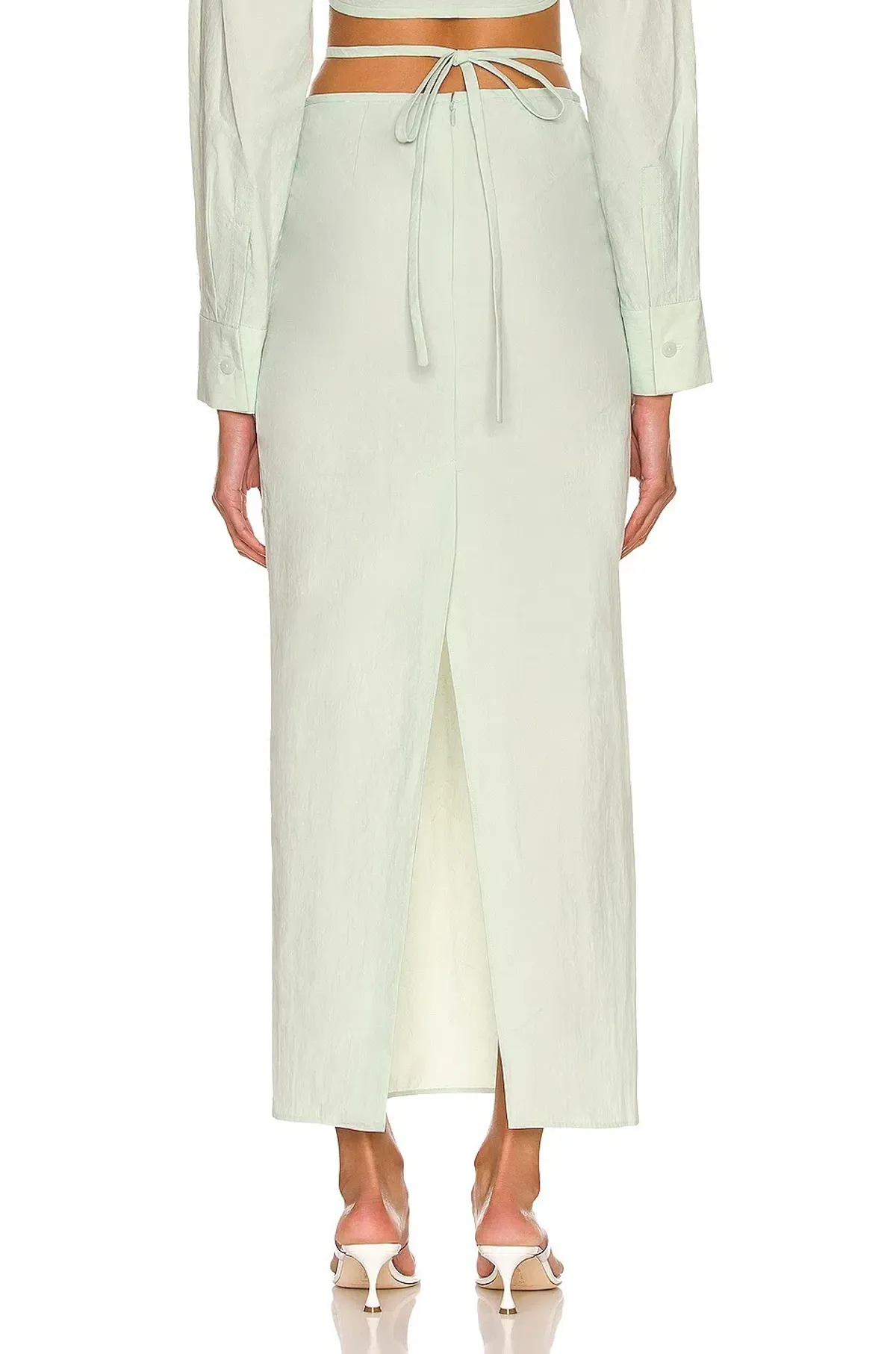 Christopher Esber Magyar Cropped Top & Tie Skirt in Mint Size AU8 - Image 2