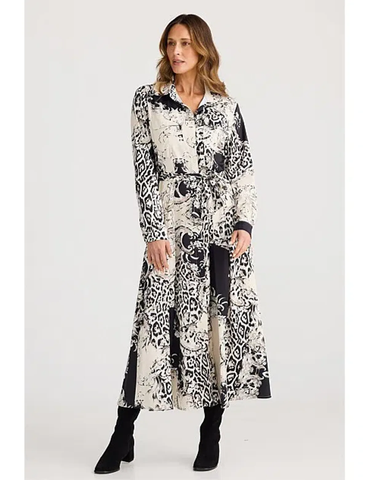 Brave + True Rossellini Long Sleeve Dress in Print Size L/AU14 - Image 1