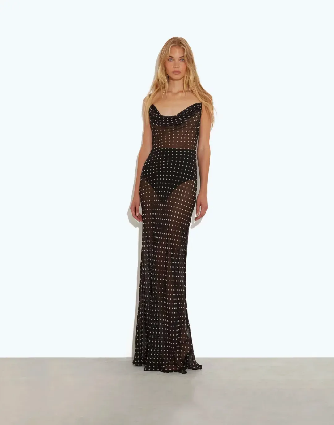 Rat & Boa Gisele Maxi Dress in Polka Dot Print Size S/AU8 for rent on The Volte - main image