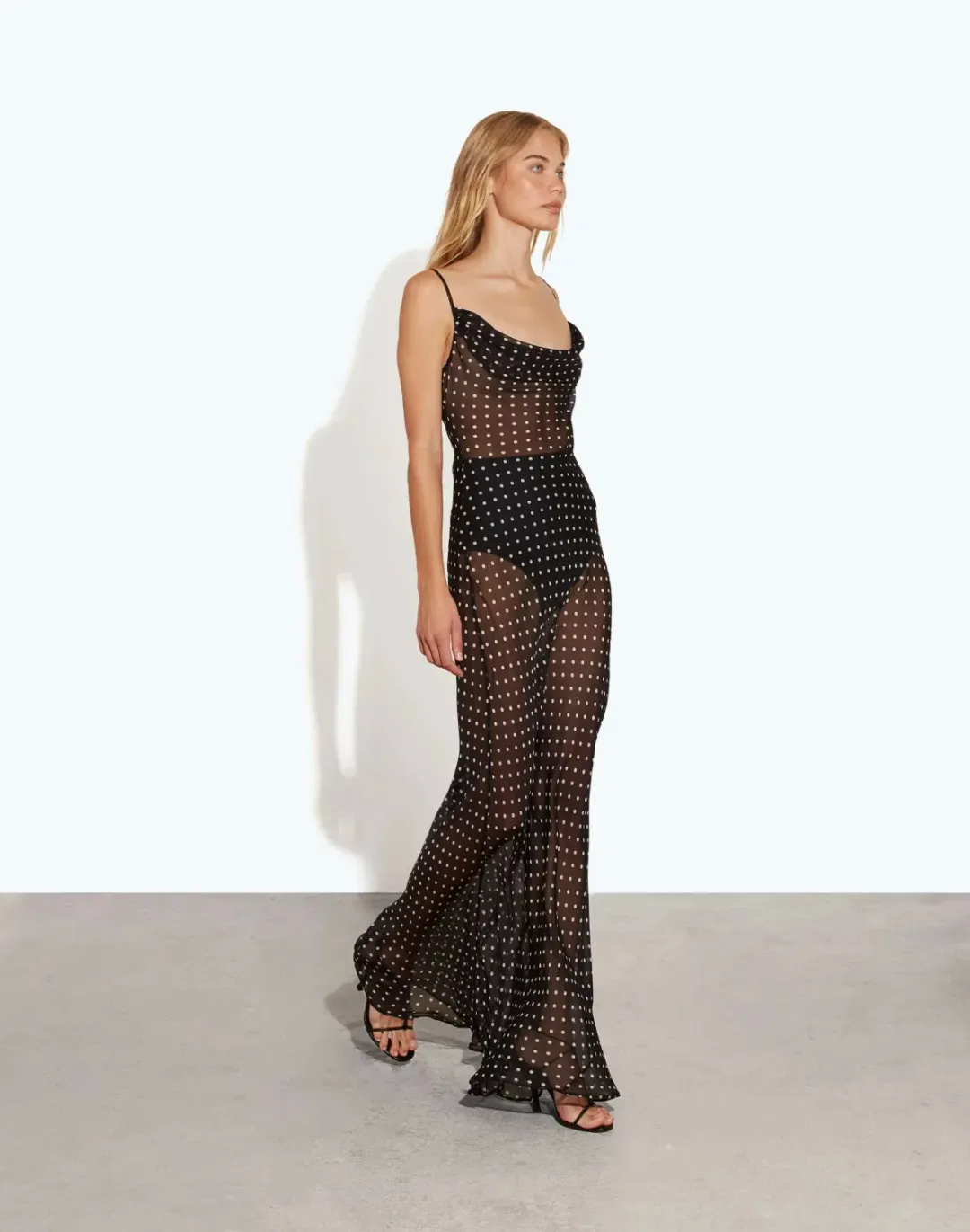 Rat & Boa Gisele Maxi Dress in Polka Dot Print Size S/AU8 for rent on The Volte - main image