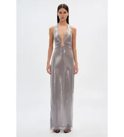 MISHA Alusia Sequin Maxi Dress in Pewter Size Medium / AU 10 for rent on The Volte - image 1