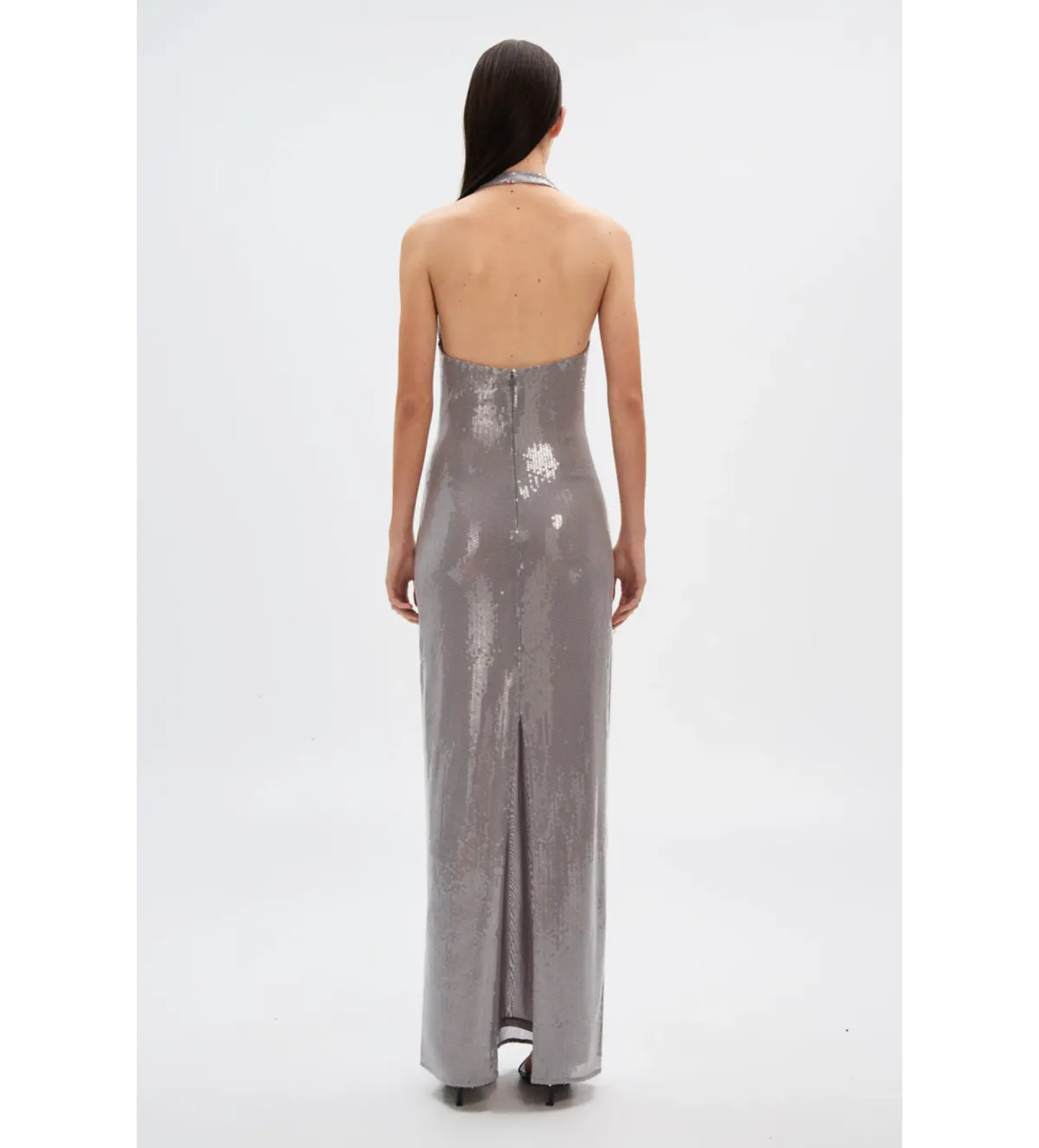 MISHA Alusia Sequin Maxi Dress in Pewter Size Medium / AU 10 - Image 2