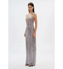 MISHA Alusia Sequin Maxi Dress in Pewter Size Medium / AU 10 for rent on The Volte - image 3