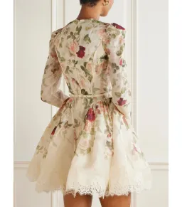 Zimmermann Hypnotic Lace Trim Mini Dress in Cream Cascade Size 0 / AU 8 for rent on The Volte - image 2