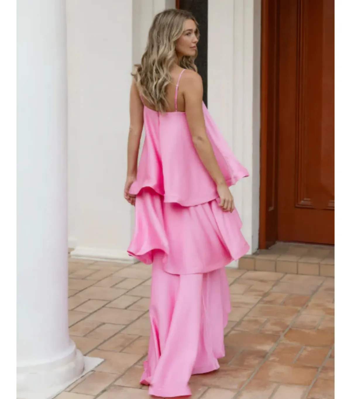 Elliatt Tilly Tiered Maxi Dress Pink Size AU 10 - Image 5