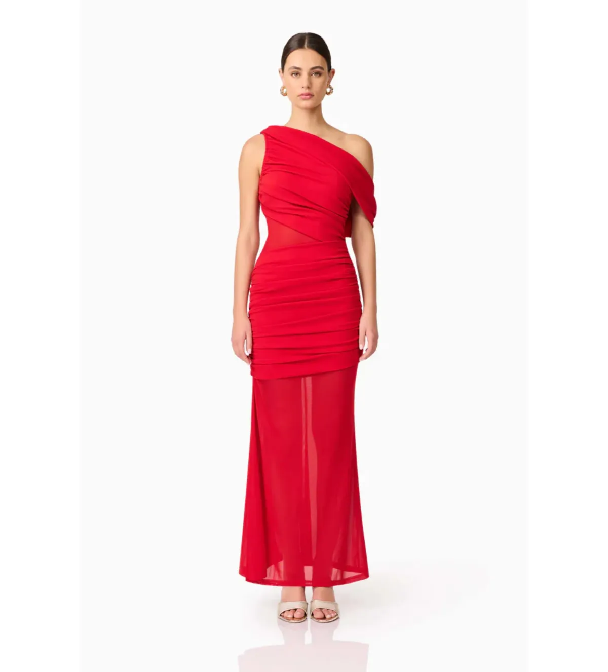 Elliatt Darya Asymmetrical Gown in Red Size AU10 - Image 1