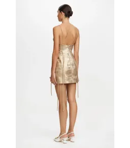 Acler Hillsome Mini Dress Gold Size AU 10 for rent on The Volte - image 3