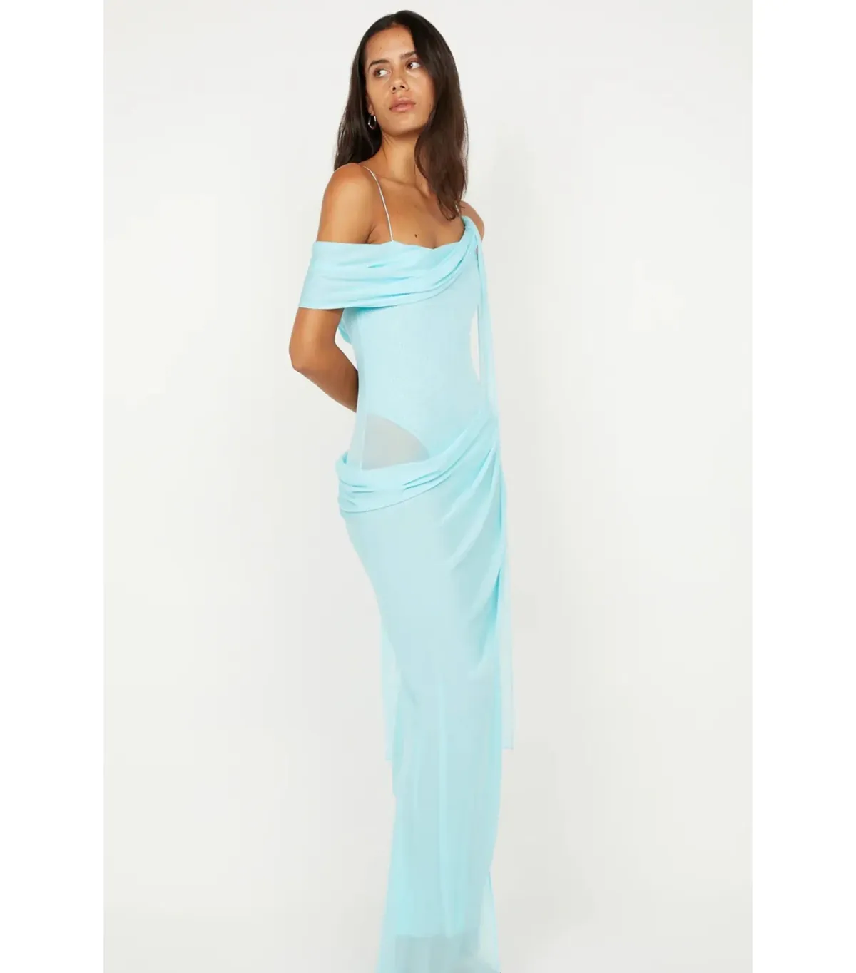 Bec & Bridge Danka Asym Dress Turquoise Size AU 8 - Image 3