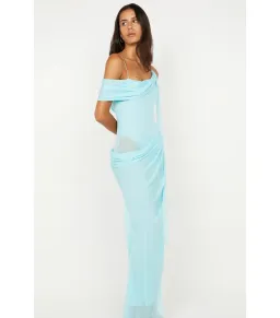Bec & Bridge Danka Asym Dress Turquoise Size AU 8 for rent on The Volte - image 3