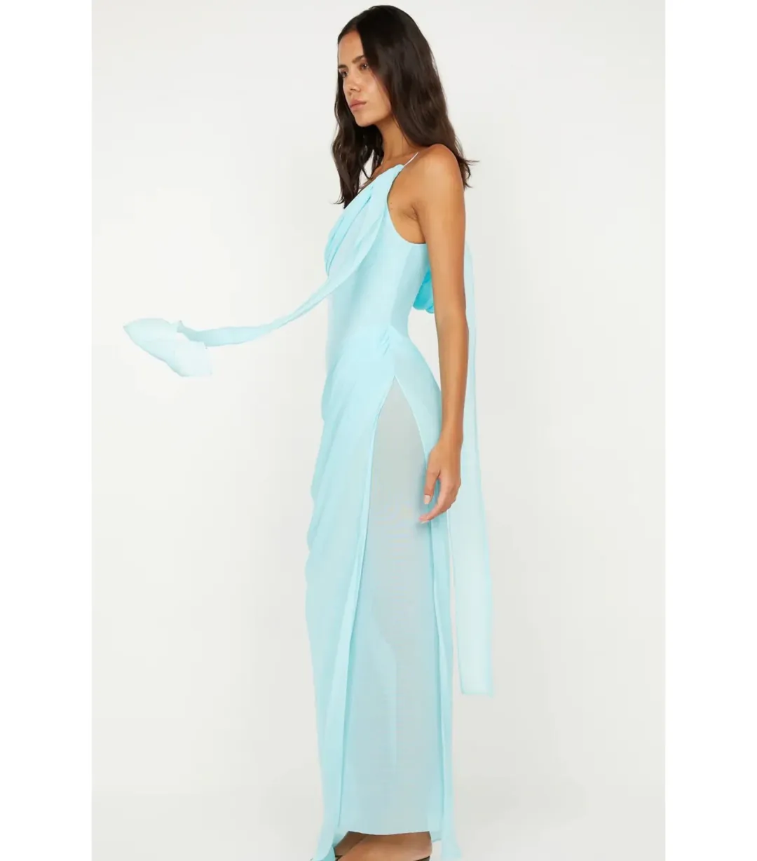 Bec & Bridge Danka Asym Dress Turquoise Size AU 12 for rent on The Volte - main image