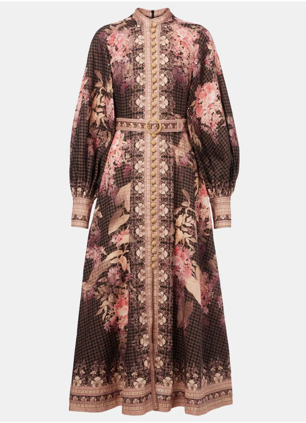 Zimmermann Illuminate Floral Linen Midi Dress Size 1/ Au 10 - Image 6