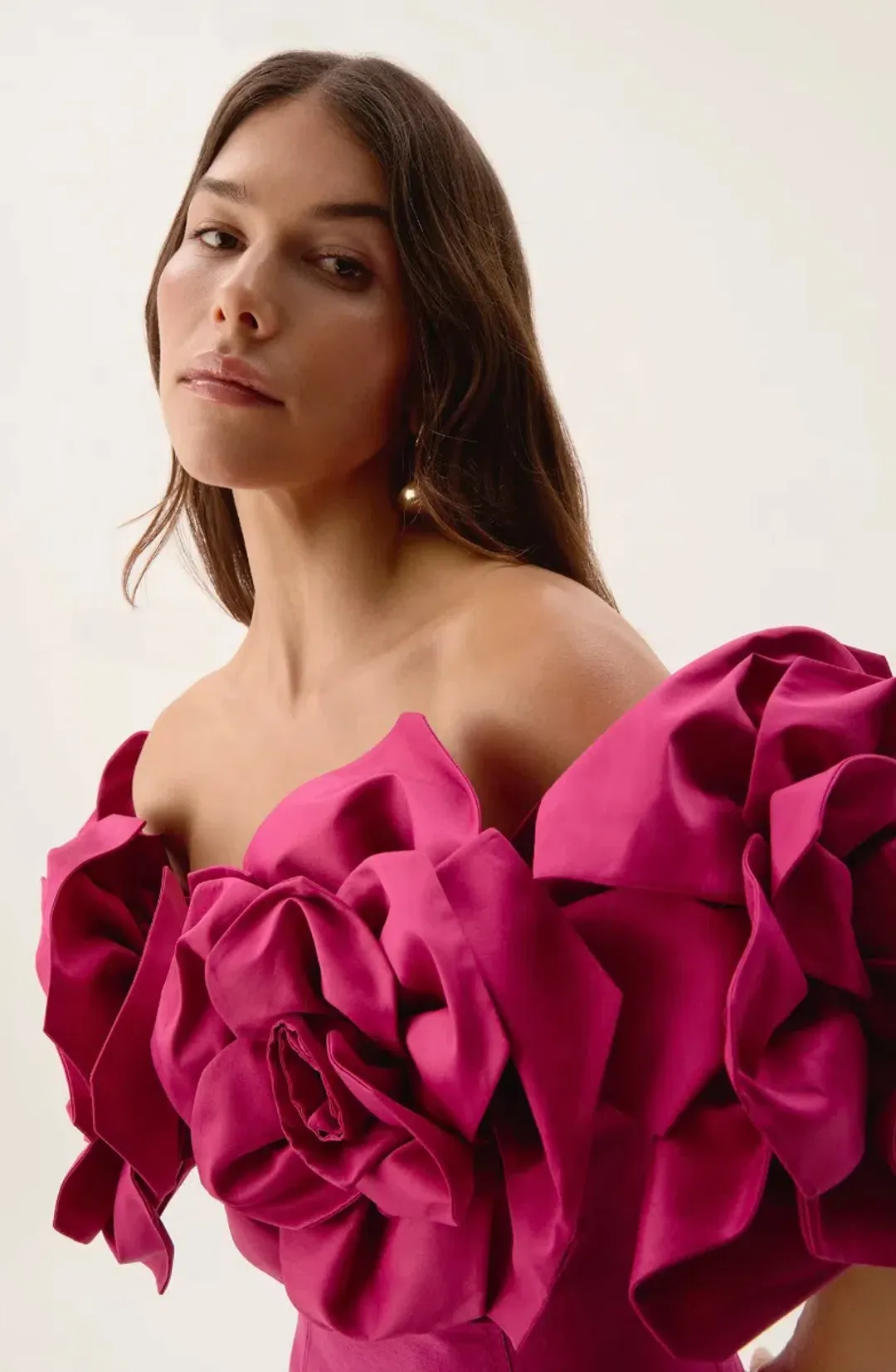 Aje Etta Gown Magenta Size 12 for rent on The Volte - main image
