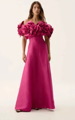 Aje Etta Gown Magenta Size 12 for rent on The Volte - image 2
