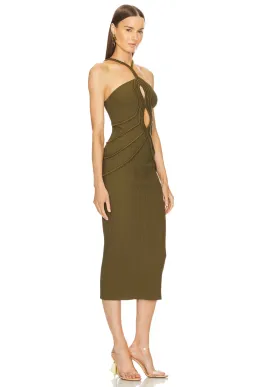 Cult Gaia Avery Knit Dress Khaki Size 8 for rent on The Volte - image 2
