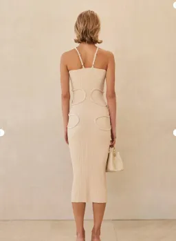Cult Gaia Avery Knit Dress Cream Size 8 for rent on The Volte - image 3