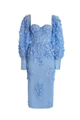 Alamour The Label Ginvra 3D Flower Dress Blue Size M /Au 10 for rent on The Volte - image 6